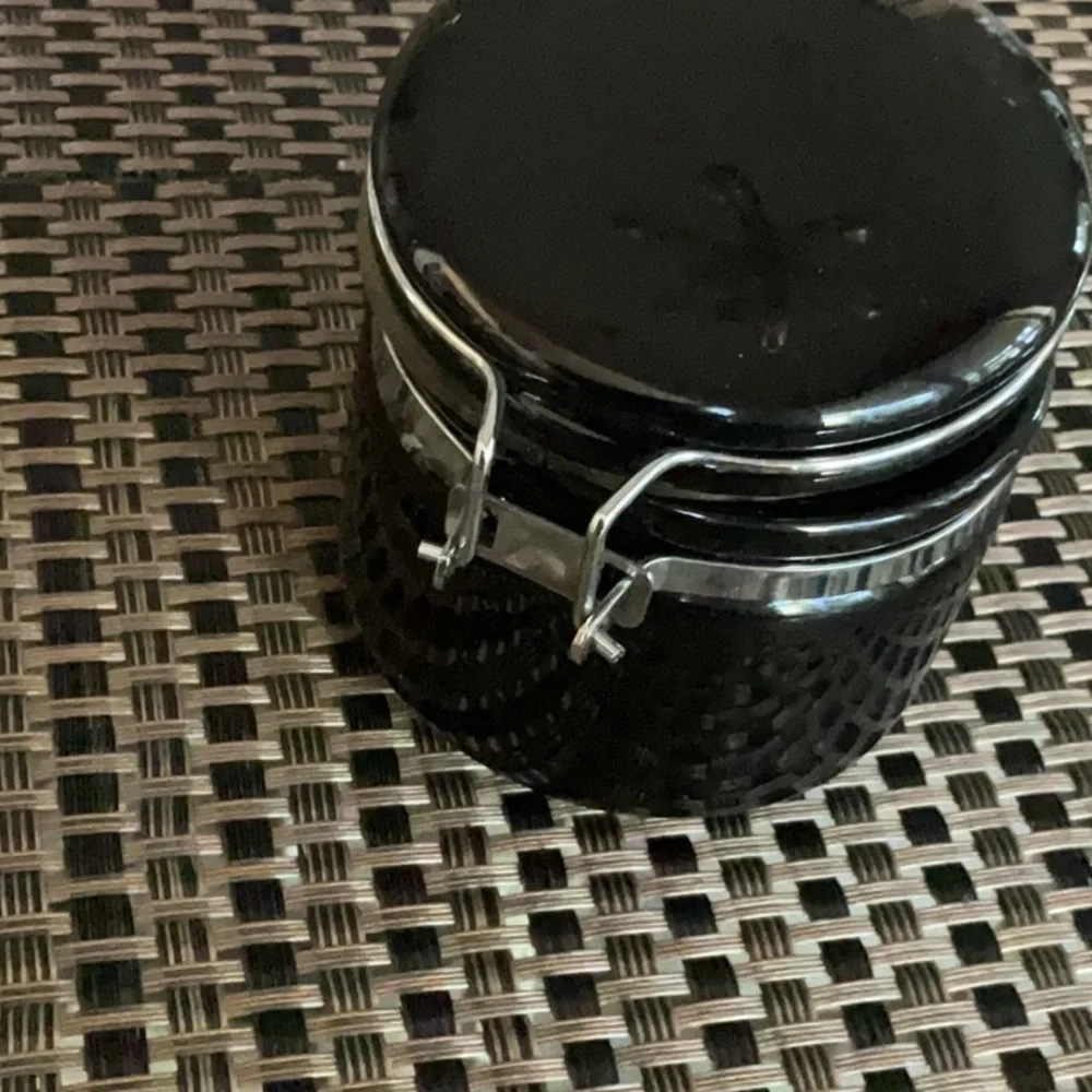 OGGI Black Ceramic Canister Knick Knack Trinket Sealed Container
